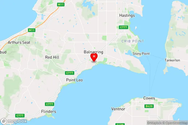 Balnarring Beach,Victoria Area Map