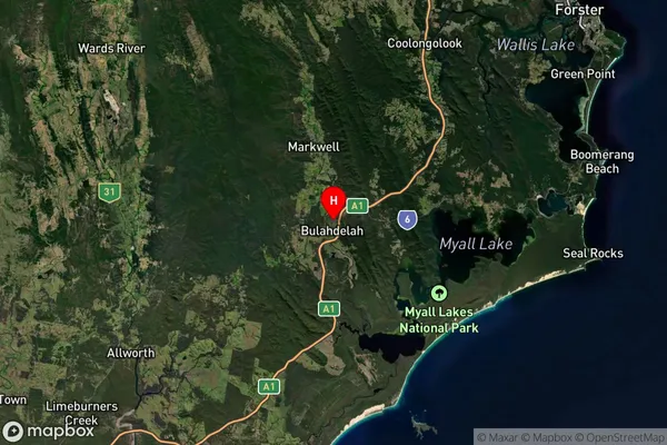 Bulahdelah,New South Wales Satellite Map