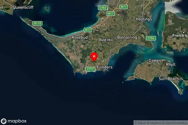 Flinders,Victoria Satellite Map