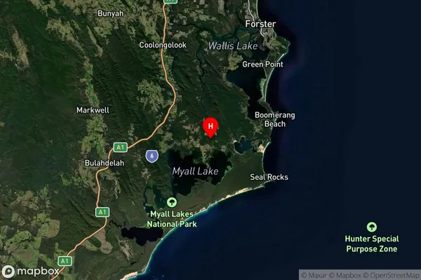 Bungwahl,New South Wales Satellite Map