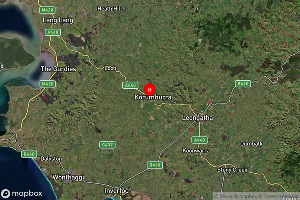 Korumburra,Victoria Satellite Map