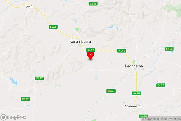 Korumburra South,Victoria Area Map