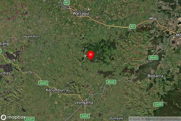 Trida,Victoria Satellite Map