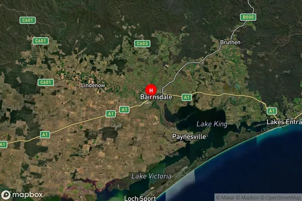 Bairnsdale,Victoria Satellite Map