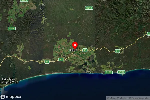 Orbost,Victoria Satellite Map