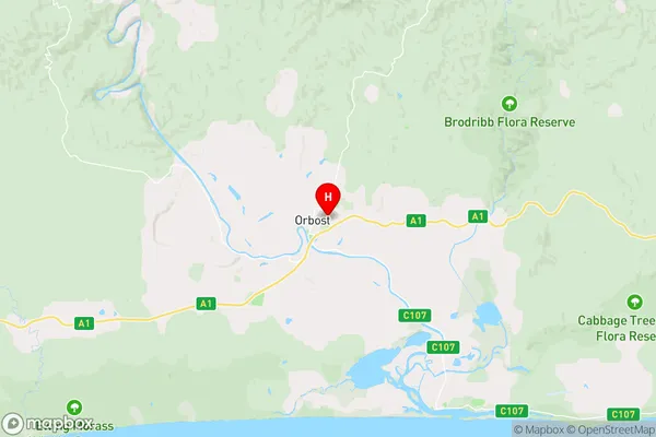 Orbost,Victoria Area Map