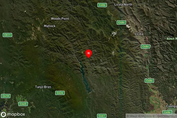 Aberfeldy,Victoria Satellite Map