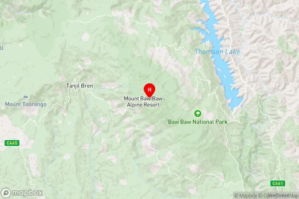 Mt Baw Baw,Victoria Area Map