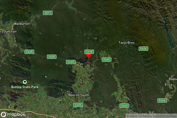 Noojee,Victoria Satellite Map