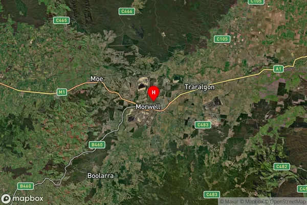 Morwell,Victoria Satellite Map