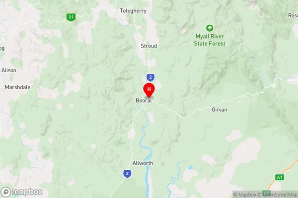 Booral,New South Wales Area Map