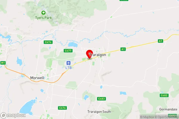 Traralgon,Victoria Area Map