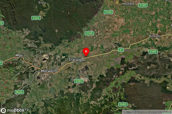 Traralgon East,Victoria Satellite Map