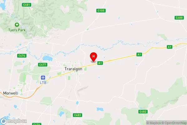 Traralgon East,Victoria Area Map