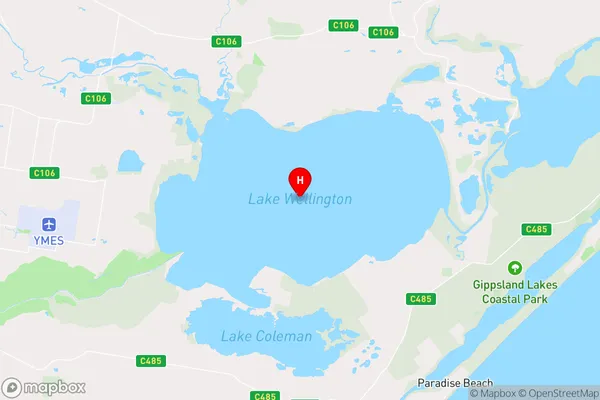 Lake Wellington,Victoria Area Map