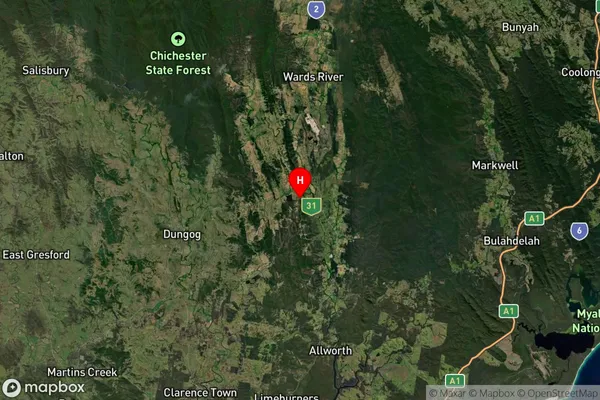 Washpool,New South Wales Satellite Map