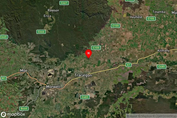 Glengarry,Victoria Satellite Map