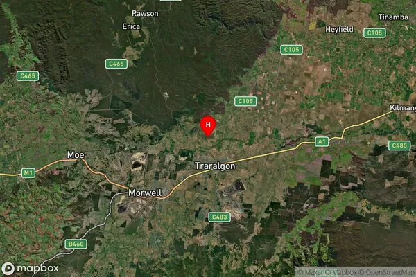 Glengarry West,Victoria Satellite Map