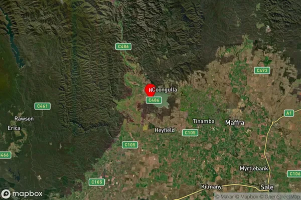 Glenmaggie,Victoria Satellite Map