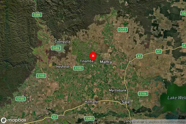 Tinamba,Victoria Satellite Map