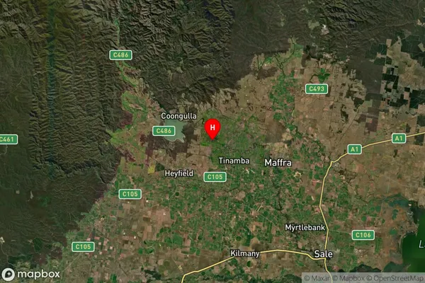 Tinamba West,Victoria Satellite Map