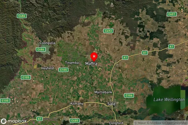 Maffra,Victoria Satellite Map