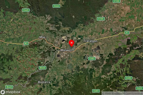 Nuntin,Victoria Satellite Map