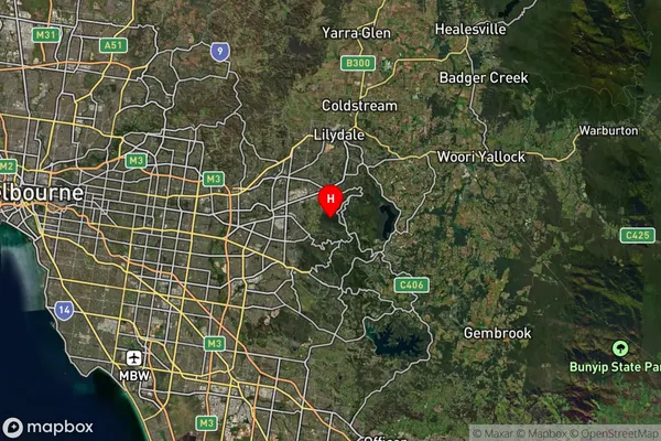 Mount Dandenong,Victoria Satellite Map