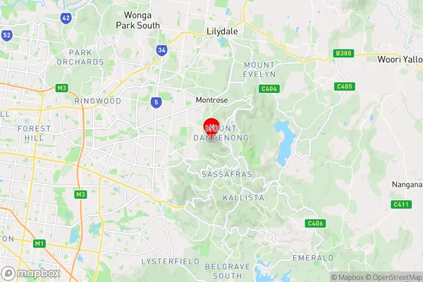 Mount Dandenong,Victoria Area Map