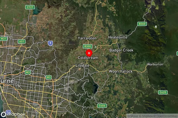 Coldstream,Victoria Satellite Map