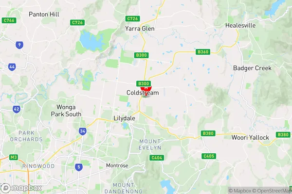 Coldstream,Victoria Area Map