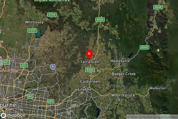 Yarra Glen,Victoria Satellite Map