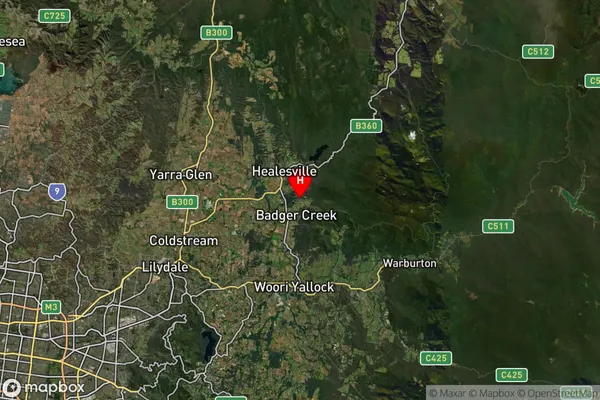 Badger Creek,Victoria Satellite Map