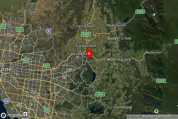 Mount Evelyn,Victoria Satellite Map