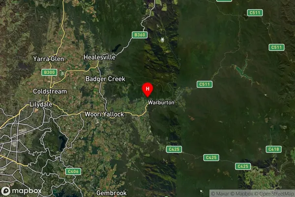 Millgrove,Victoria Satellite Map