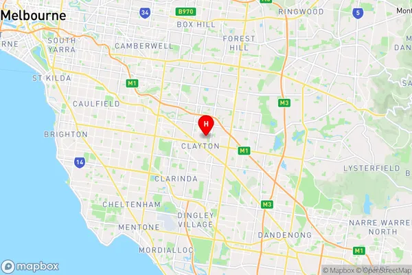 Monash University,Victoria Area Map