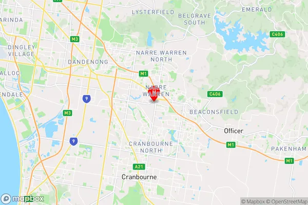 Narre Warren,Victoria Area Map