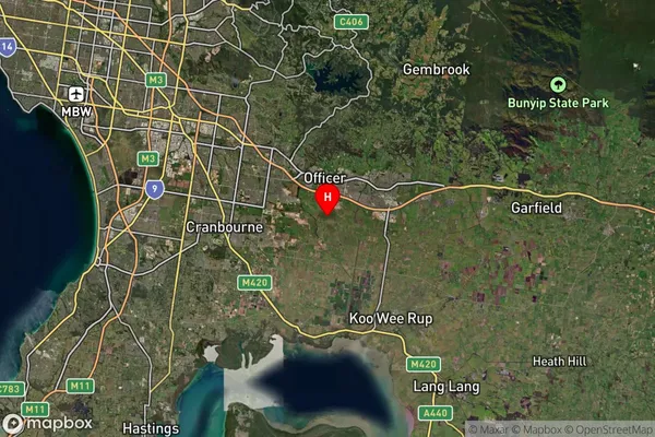 Officer South,Victoria Satellite Map