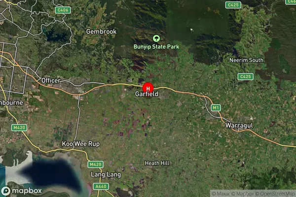 Garfield,Victoria Satellite Map