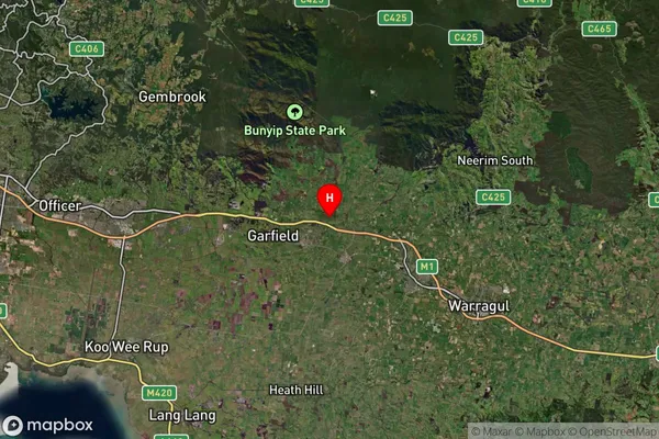 Bunyip North,Victoria Satellite Map