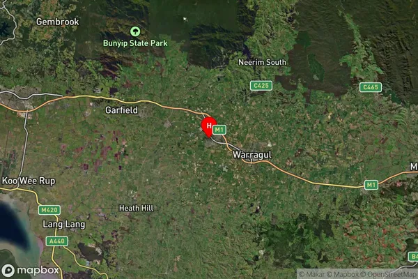 Drouin,Victoria Satellite Map