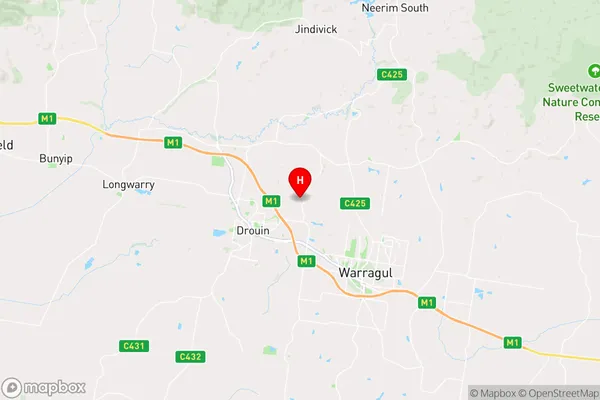 Drouin East,Victoria Area Map