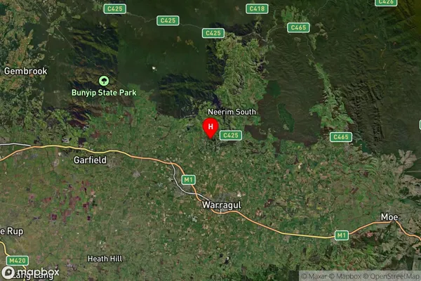 Tarago,Victoria Satellite Map