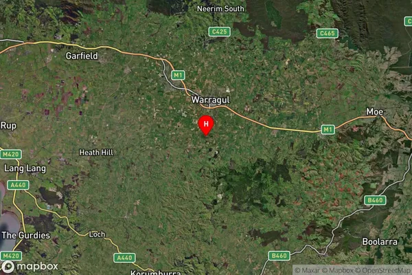 Warragul South,Victoria Satellite Map