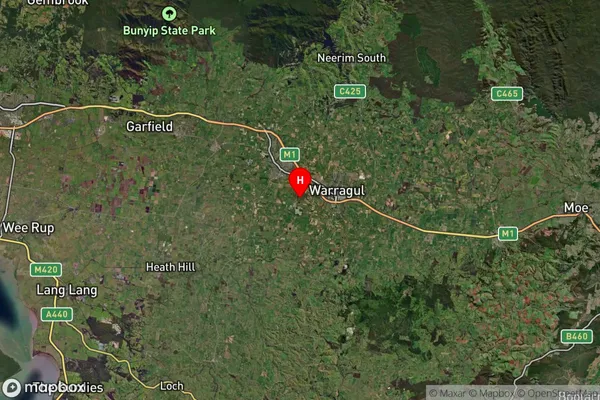 Warragul West,Victoria Satellite Map