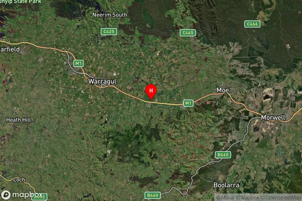 Yarragon,Victoria Satellite Map