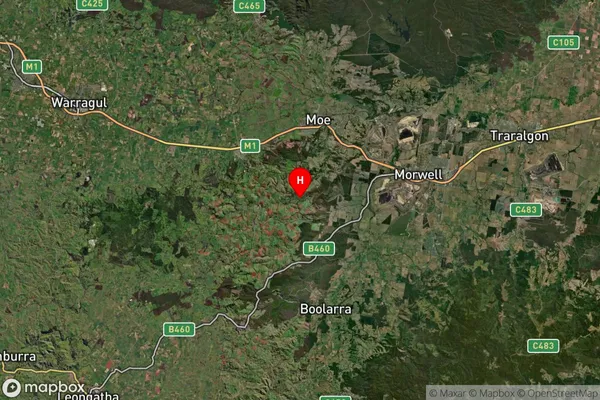 Narracan,Victoria Satellite Map