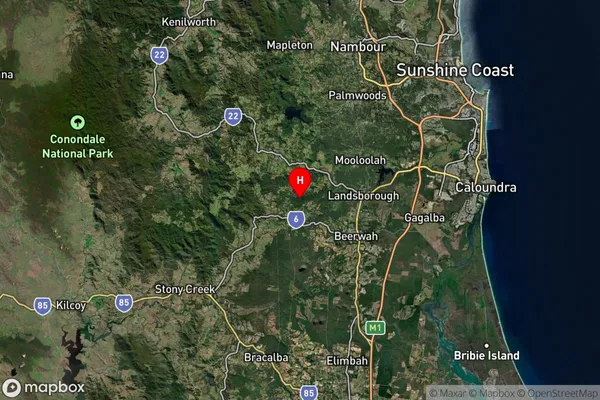 Crohamhurst,Queensland Satellite Map