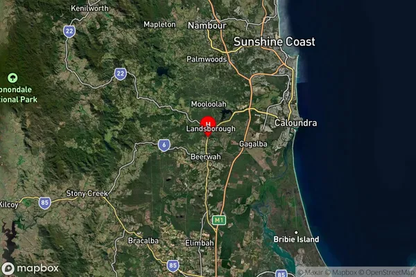 Landsborough,Queensland Satellite Map