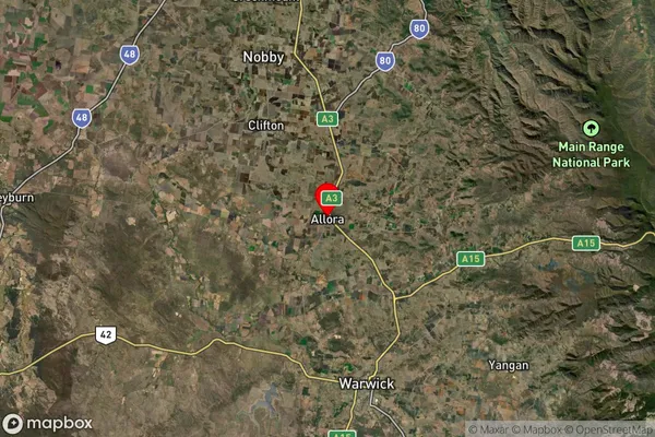 Allora,Queensland Satellite Map